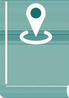 Dictionary icon for location finder in green color. vector