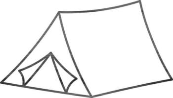 Illustration of Tent Icon In Thin Line A rt. vector