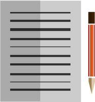 Flat style paper with pencil. vector