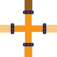 Yellow and blue pipeline icon. vector