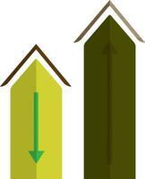 Flat style growth graph. vector