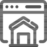 Real Estate Website icon in black thin line. vector