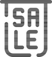 Sale Label, Tag or Sticky icon in black line art. vector