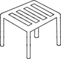 Black line art stool icon. vector