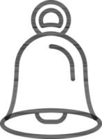 línea Arte ilustración de campana icono en negro línea Arte. vector