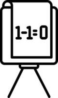 Flip chart or Math board Icon in Thin Line Art. vector