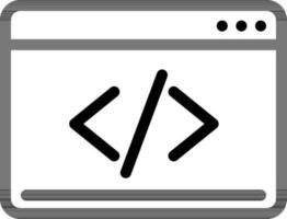 Web Development or Programming Page Icon in Black Outline. vector