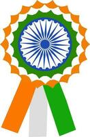 Independence day badge or ribbon in Indian flag color. vector