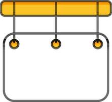 Hanging Signboard Icon in White And Yellow Color. vector