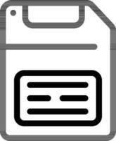 Floppy DIsk Icon In Black Line Art. vector