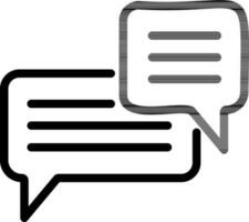 Line Art Speech Bubbles Icon in Flat Style. vector