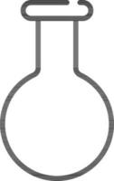 Illustration of Round Beaker Icon In Thin Line Art. vector