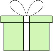 Gift Box Icon In Green And White Color. vector
