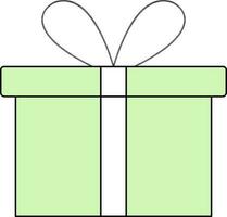 Gift Box Icon In Green And White Color. vector