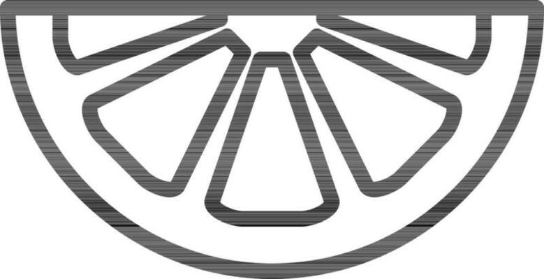 Lemon Or Orange Slice Icon In Thin Line Art.
