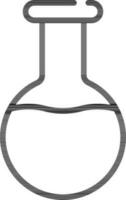 Round Bottom Flask Icon In Black Outline. vector