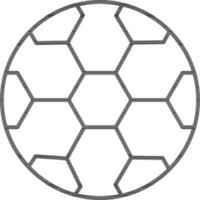 fútbol pelota icono o símbolo en negro línea Arte. vector