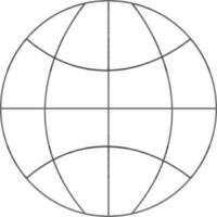 Flat Style Globe Icon In Thin Line Art. vector