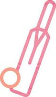 Cricket Bat With Ball Icon In Pink Line Art. vector