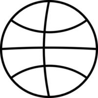 aislado baloncesto icono en negro línea Arte. vector