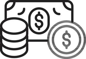 Cash, money icon vector