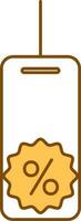 Stroke Style Discount Tag Icon In Flat. vector