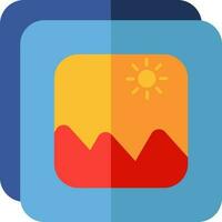 Landscape photo icon in flat style. vector