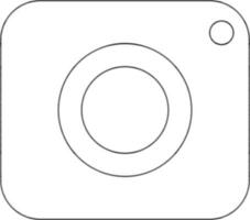 Flat Style Icon of Camera Icon In Black Line Art. vector