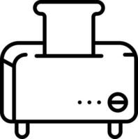 Toaster Icon or Symbol in Black Line Art. vector