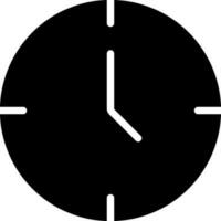 Glyph Style Clock Icon or Symbol. vector