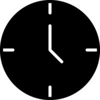 Glyph Style Clock Icon or Symbol. vector