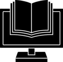 E-Book And Desktop Screen Icon In Glyph Style. vector