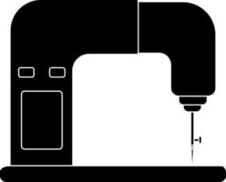 Sewing machine in black color. vector