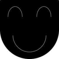 Illustration of a black smiley mask. vector