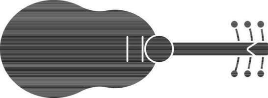 Black guitar in flat style. vector