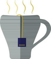 Hot tea bag in mug. vector