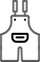 Overall Or Dungaree Icon In Thin Line Art. vector