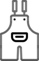 Overall Or Dungaree Icon In Thin Line Art. vector