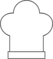 Flat Style Chef Hat Icon In Thin Line Art. vector