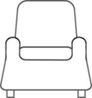 Illustration Of Sofa Icon in Black Line Art. vector