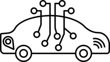 AI Smart Car Icon In Flat Style. vector