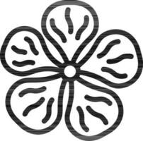 Geranium Icon or Symbol in Black Line Art. vector