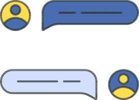 User Chat Icon In Blue And Yellow Color. vector