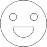 Happy Emoji Icon In Thin Line Art. vector
