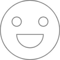 Happy Emoji Icon In Thin Line Art. vector