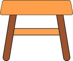 Color style of stool icon made with wood. vector