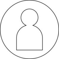Flat Style User Icon In Line Art. vector