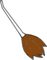 Brown Broom Icon in Flat Style. vector