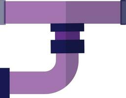 Flat style pipeline made by purple color. vector