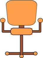 Office chair icon in color for sit comfort. vector